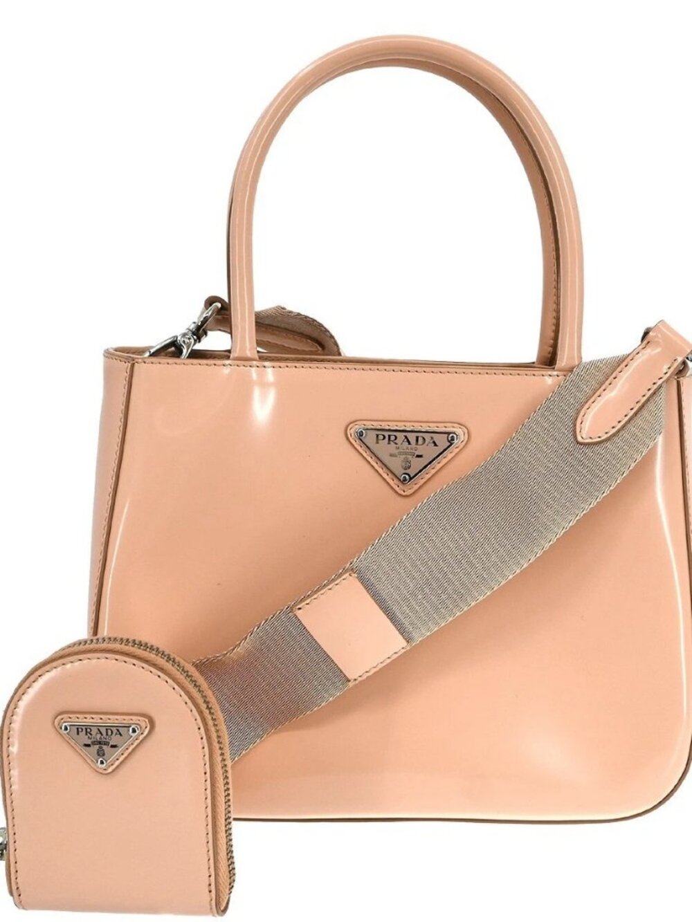 Prada Pink Leather 2way Tote Handbag 7/10 NQ07544